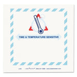 Shipping and Handling Self-Adhesive Labels, TIME and TEMPERATURE SENSITIVE, 5.5 x 5, Blue/Gray/Red/White, 500/Roll