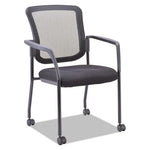 Alera Mesh Guest Stacking Chair, 26" x 25.6" x 36.2", Black Seat, Black Back, Black Base