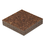 Cork Tile Panels, 12 x 12, Dark Brown Surface, 4/Pack