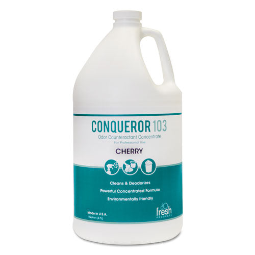 Conqueror 103 Odor Counteractant Concentrate, Cherry, 1 gal Bottle, 4/Carton