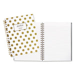 Gold Dots Hardcover Notebook, 1-Subject, Wide/Legal Rule, White/Gold Cover, (80) 9.5 x 7 Sheets