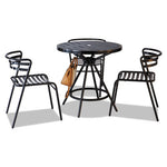 CoGo Steel Outdoor/Indoor Stacking Chair, Supports Up to 250 lb, 17" Seat Height, Black Seat, Black Back, Black Base,2/Carton