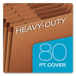 Heavy-Duty Expanding File with Reinforced Flap, 21 Sections, Elastic Cord Closure, 1/3-Cut Tabs, Legal Size, Redrope