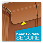 Heavy-Duty Expanding File with Reinforced Flap, 21 Sections, Elastic Cord Closure, 1/3-Cut Tabs, Letter Size, Redrope