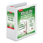 XtraLife ClearVue Non-Stick Locking Slant-D Ring Binder, 3 Rings, 4" Capacity, 11 x 8.5, White