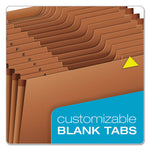 Heavy-Duty Expanding File with Reinforced Flap, 21 Sections, Elastic Cord Closure, 1/3-Cut Tabs, Letter Size, Redrope