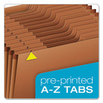 Heavy-Duty Expanding File with Reinforced Flap, 21 Sections, Elastic Cord Closure, 1/3-Cut Tabs, Letter Size, Redrope