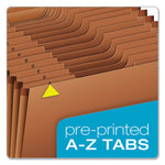 Heavy-Duty Expanding File with Reinforced Flap, 21 Sections, Elastic Cord Closure, 1/3-Cut Tabs, Legal Size, Redrope