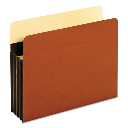 Heavy-Duty File Pockets, 3.5" Expansion, Letter Size, Redrope, 25/Box