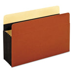 Heavy-Duty File Pockets, 5.25" Expansion, Legal Size, Redrope, 10/Box