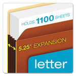 File Pocket with Tyvek, 5.25" Expansion, Letter Size, Redrope, 10/Box