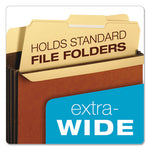 Extra-Wide Heavy-Duty File Pockets, 5.25" Expansion, Letter Size, Redrope, 10/Box