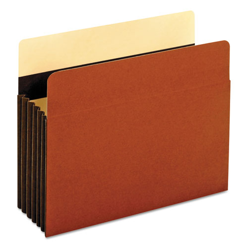 Heavy-Duty File Pockets, 5.25" Expansion, Letter Size, Redrope, 10/Box