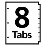 Write and Erase Big Tab Paper Dividers, 8-Tab, 11 x 8.5, White, White Tabs, 1 Set