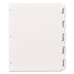 Write and Erase Big Tab Durable Plastic Dividers, 3-Hole Punched, 5-Tab, 11 x 8.5, White, 1 Set