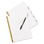 Write and Erase Big Tab Paper Dividers, 5-Tab, 11 x 8.5, White, White Tabs, 1 Set