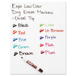 Low-Odor Dry-Erase Marker, Broad Chisel Tip, Black, Dozen