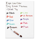 Low-Odor Dry-Erase Marker, Broad Chisel Tip, Green, Dozen