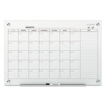 Infinity Magnetic Glass Calendar Board, One Month, 48 x 36, White Surface