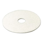 Low-Speed Super Polishing Floor Pads 4100, 14" Diameter, White, 5/Carton