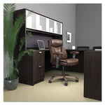 Alera Reception Lounge WL Series Guest Chair, 24.21" x 24.8" x 32.67", Black Seat, Black Back, Espresso Base