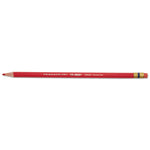 Col-Erase Pencil with Eraser, 0.7 mm, 2B, Carmine Red Lead, Carmine Red Barrel, Dozen