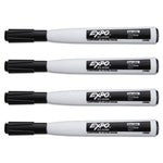 Magnetic Dry Erase Marker, Fine Bullet Tip, Black, 4/Pack