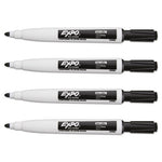 Magnetic Dry Erase Marker, Fine Bullet Tip, Black, 4/Pack