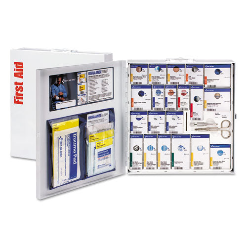 ANSI 2015 SmartCompliance Food Service First Aid Kit, w/o Medication, 50 People, 260 Pieces, Metal Case