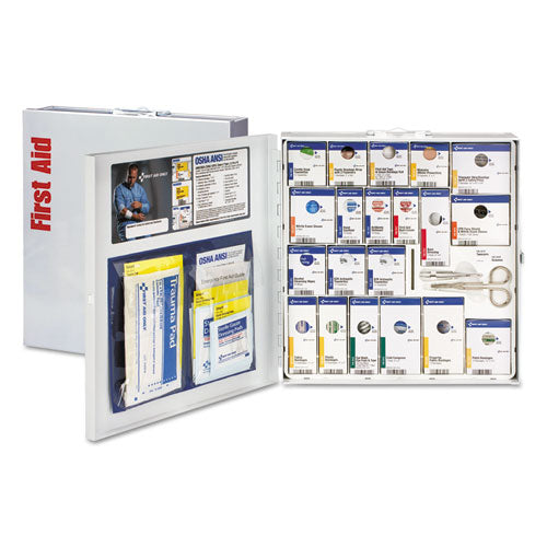 ANSI 2015 SmartCompliance General Business First Aid Station for 50 People, No Medication, 202 Pieces, Metal Case