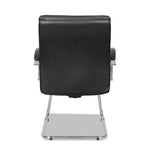 Alera Neratoli Slim Profile Stain-Resistant Faux Leather Guest Chair, 23.81" x 27.16" x 36.61", Black Seat/Back, Chrome Base