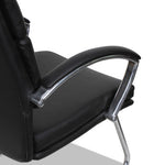 Alera Neratoli Slim Profile Stain-Resistant Faux Leather Guest Chair, 23.81" x 27.16" x 36.61", Black Seat/Back, Chrome Base