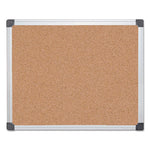 Value Cork Bulletin Board with Aluminum Frame, 24 x 36, Tan Surface, Silver Aluminum Frame