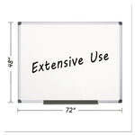 Porcelain Value Dry Erase Board, 48 x 72, White Surface, Silver Aluminum Frame