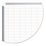 Gridded Magnetic Porcelain Dry Erase Planning Board, 1 x 2 Grid, 72 x 48, White Surface, Silver Aluminum Frame