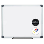 Porcelain Value Dry Erase Board, 24 x 36, White Surface, Silver Aluminum Frame