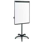 Silver Easy Clean Dry Erase Mobile Presentation Easel, 44" to 75.25" High