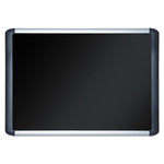 Soft-touch Bulletin Board, 36 x 24, Black Fabric Surface, Aluminum/Black Aluminum Frame