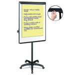 Silver Easy Clean Dry Erase Mobile Presentation Easel, 44" to 75.25" High