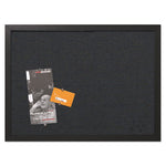 Designer Fabric Bulletin Board, 24 x 18, Black Surface, Black MDF Wood Frame