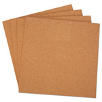 Cork Tile Panels, 12 x 12, Brown Surface, 4/Pack