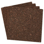 Cork Tile Panels, 12 x 12, Dark Brown Surface, 4/Pack