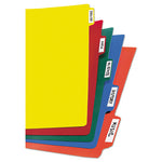 Heavy-Duty Plastic Dividers with Multicolor Tabs and White Labels , 5-Tab, 11 x 8.5, Assorted, 1 Set