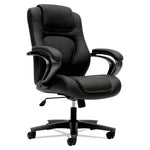 HVL402 Series Executive High-Back Chair, Supports Up to 250 lb, 17" to 21" Seat Height, Black Seat/Back, Iron Gray Base