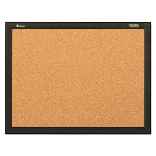 7195016511285 SKILCRAFT Quartet Cork Board, 48 x 36, Natural Tan Surface, Black Aluminum Frame