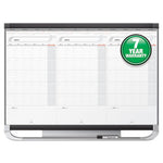 Prestige 2 Total Erase Three-Month Calendar, 36 x 24, White Surface, Graphite Fiberboard/Plastic Frame