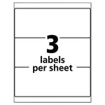 Durable Permanent ID Labels with TrueBlock Technology, Laser Printers, 3.25 x 8.38, White, 3/Sheet, 50 Sheets/Pack