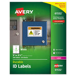 Durable Permanent ID Labels with TrueBlock Technology, Laser Printers, 3.5 x 5, White, 4/Sheet, 50 Sheets/Pack