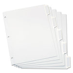 Custom Label Tab Dividers with Self-Adhesive Tab Labels, 5-Tab, 11 x 8.5, White, 25 Sets