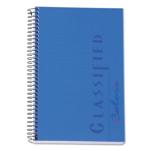 Color Notebooks, 1-Subject, Narrow Rule, Indigo Blue Cover, (100) 8.5 x 5.5 White Sheets